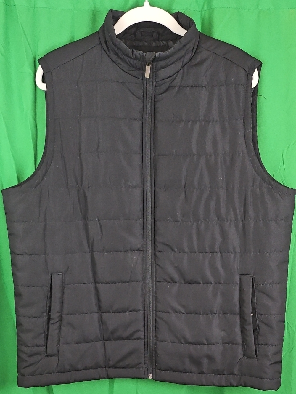 Kohl's Men's Black Quilted Puffer Vest with Stand Collar